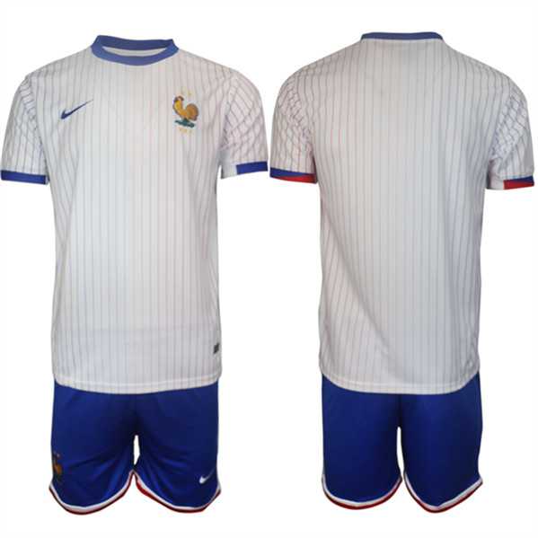 Men's France Blank White 2024-25 Away Soccer Jersey Suit,We sell and wholesale Men's France Blank White 2024-25 Away Soccer Jersey Suit on line form chian!